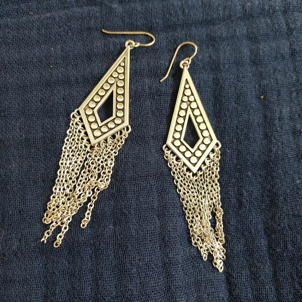 Brighton Silver Drop /Dangle Earrings, Like New Condition! - Picture 2 of 2